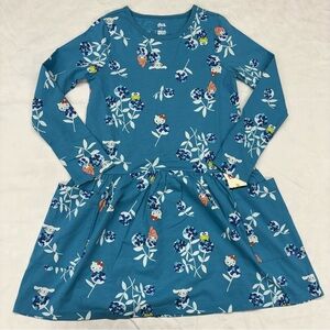 Tea Collection Blue Hello Kitty‎ Dress Hydrangeas Size 7 NWT